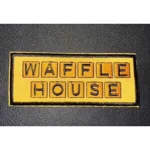 Waffle House Badge Style 4x2in Embroidered Patch Iron / Sew-On